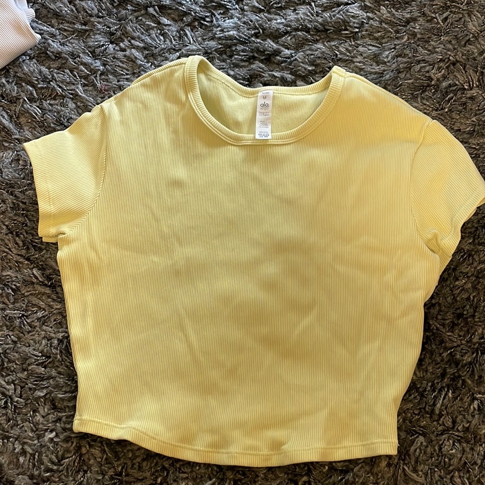 Alo yoga ribbed short sleeve shirt